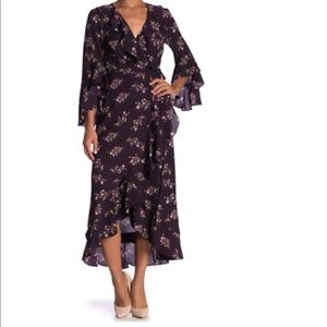 Pretty ruffle wrap hi-low dress NWT